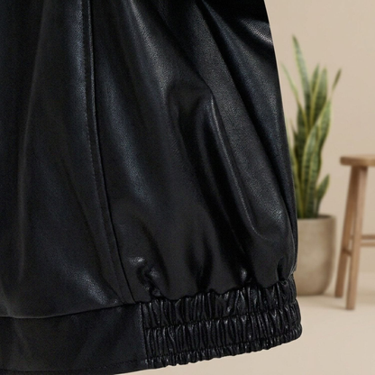 Bomber femme oversize en simili cuir avec doublure douce