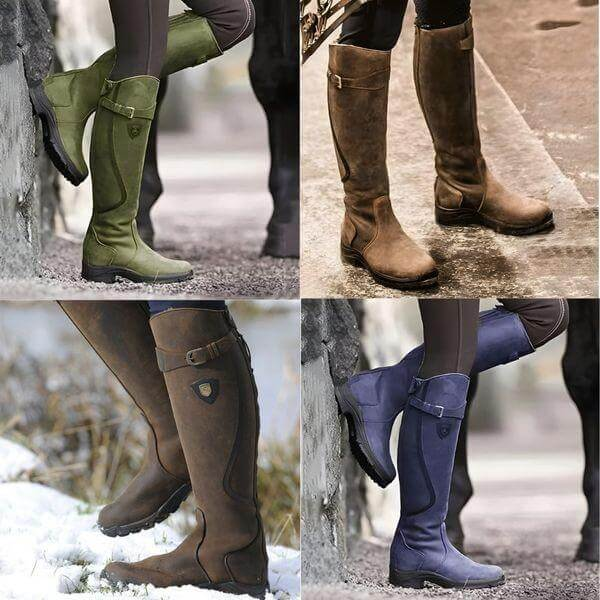 Bottes cavalières femme hautes à petit talon bloc
