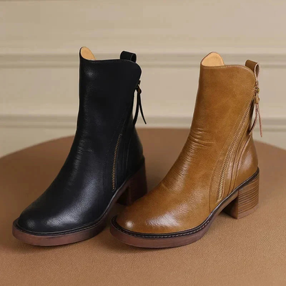 Bottines femme à plateforme, talon bloc et pampilles