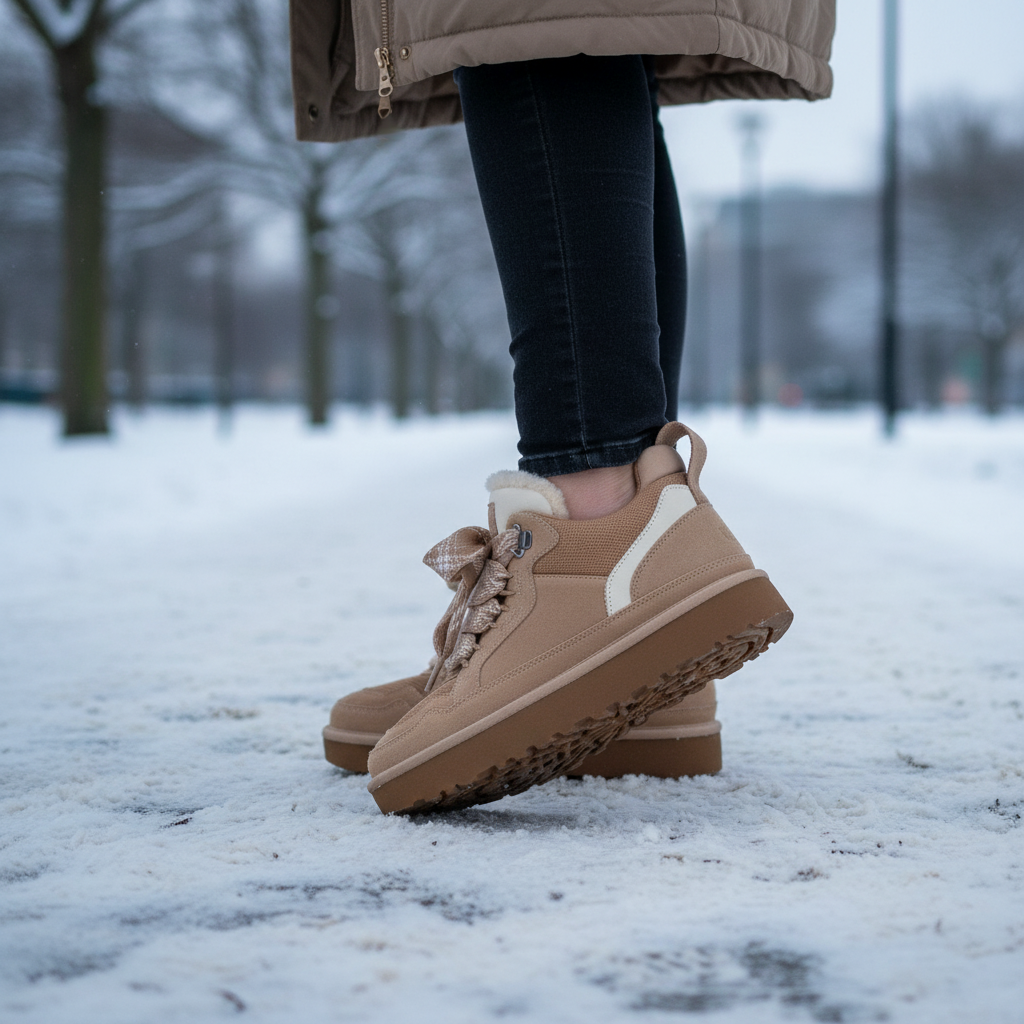 Bottines femme d'hiver à enfiler, doublure chaude