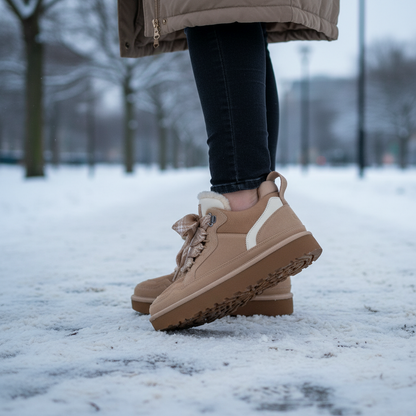 Bottines femme d'hiver à enfiler, doublure chaude