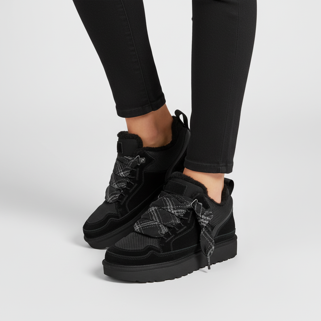 Bottines femme d'hiver à enfiler, doublure chaude – Noir