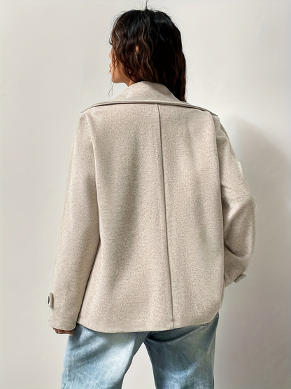 Caban femme oversize à double boutonnage et revers crantés