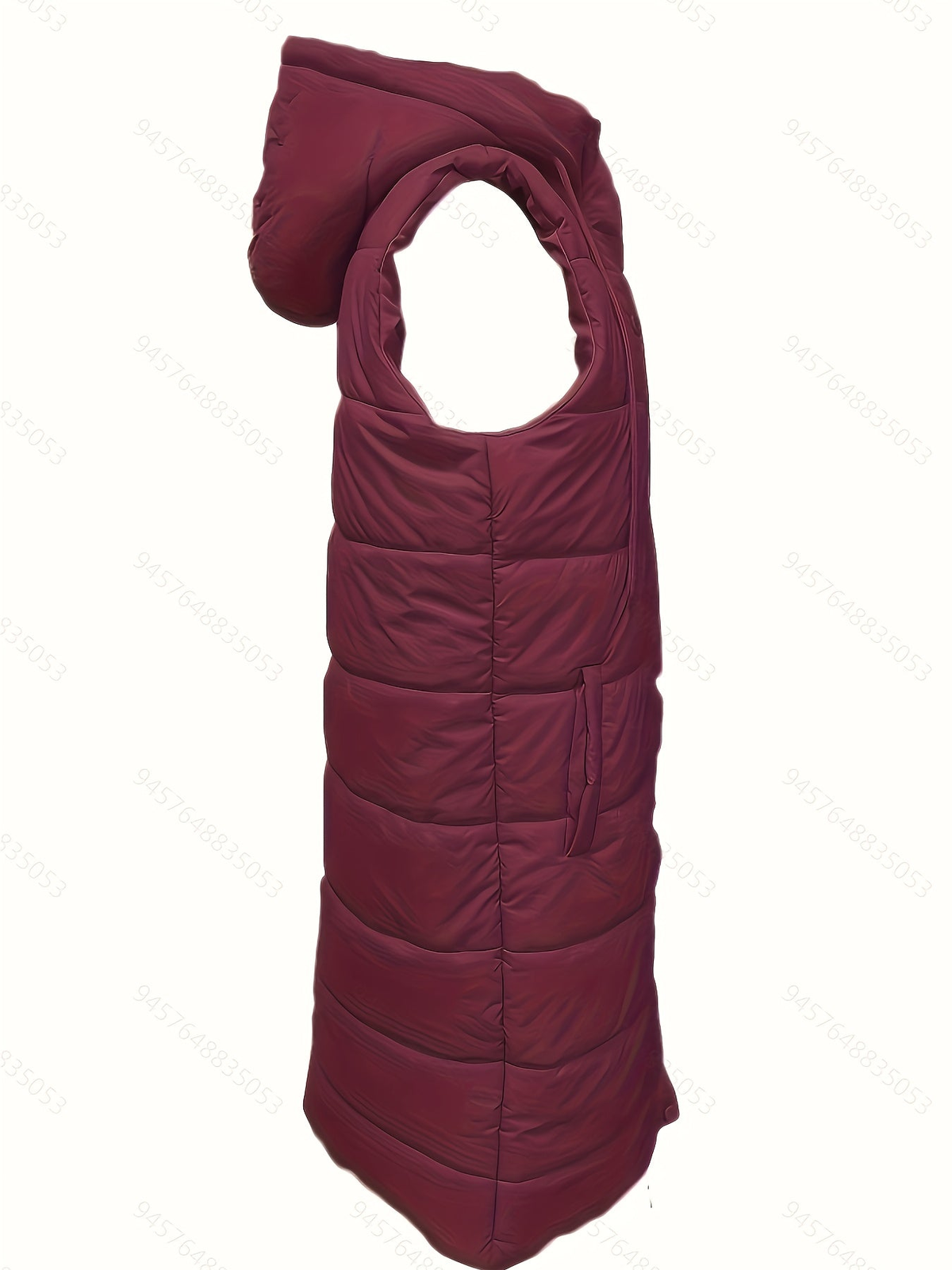 Doudoune sans manche femme longue matelassée à capuche
