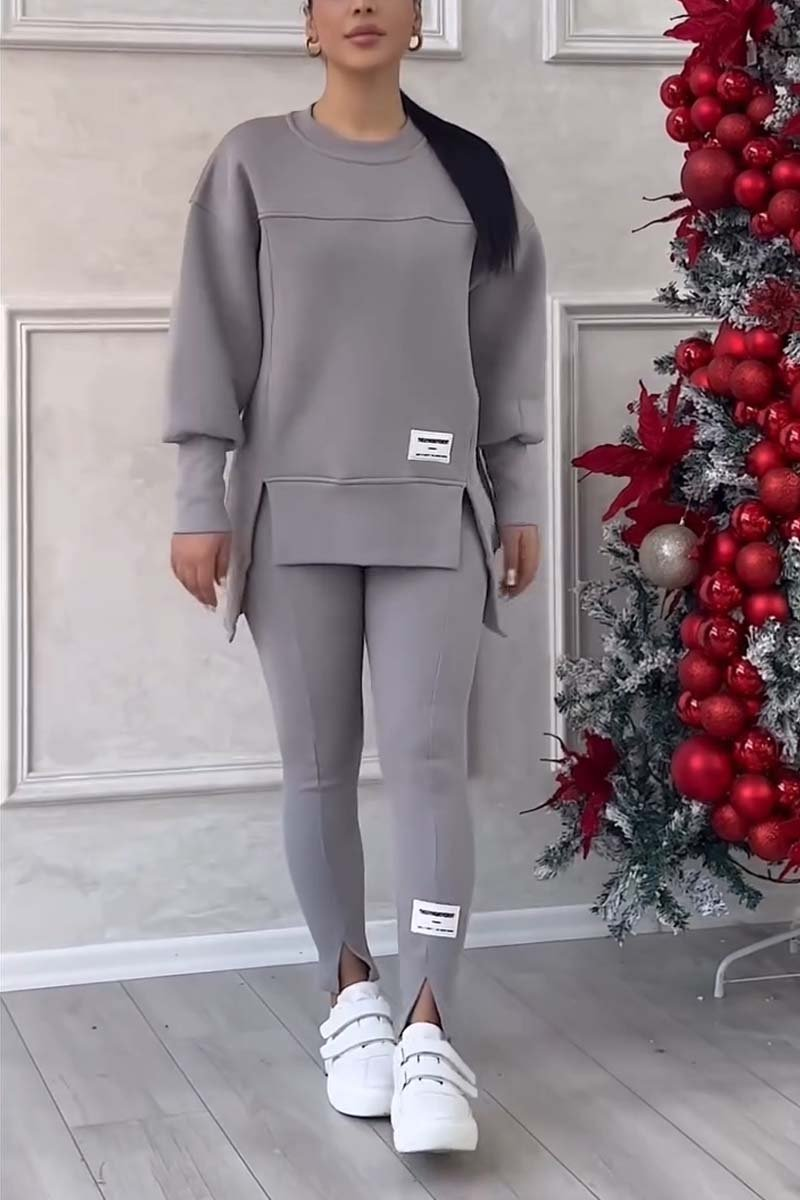 Ensemble jogging femme pull long oversize et legging