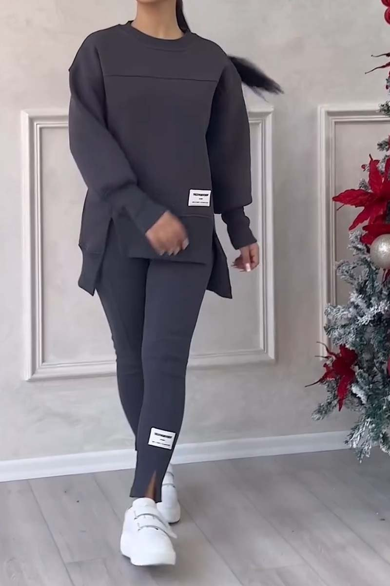 Ensemble jogging femme pull long oversize et legging