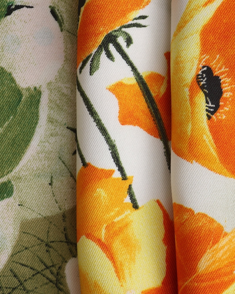 Foulard femme en twill effet soie à bords roulottés