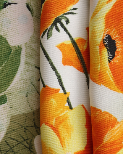 Foulard femme en twill effet soie à bords roulottés