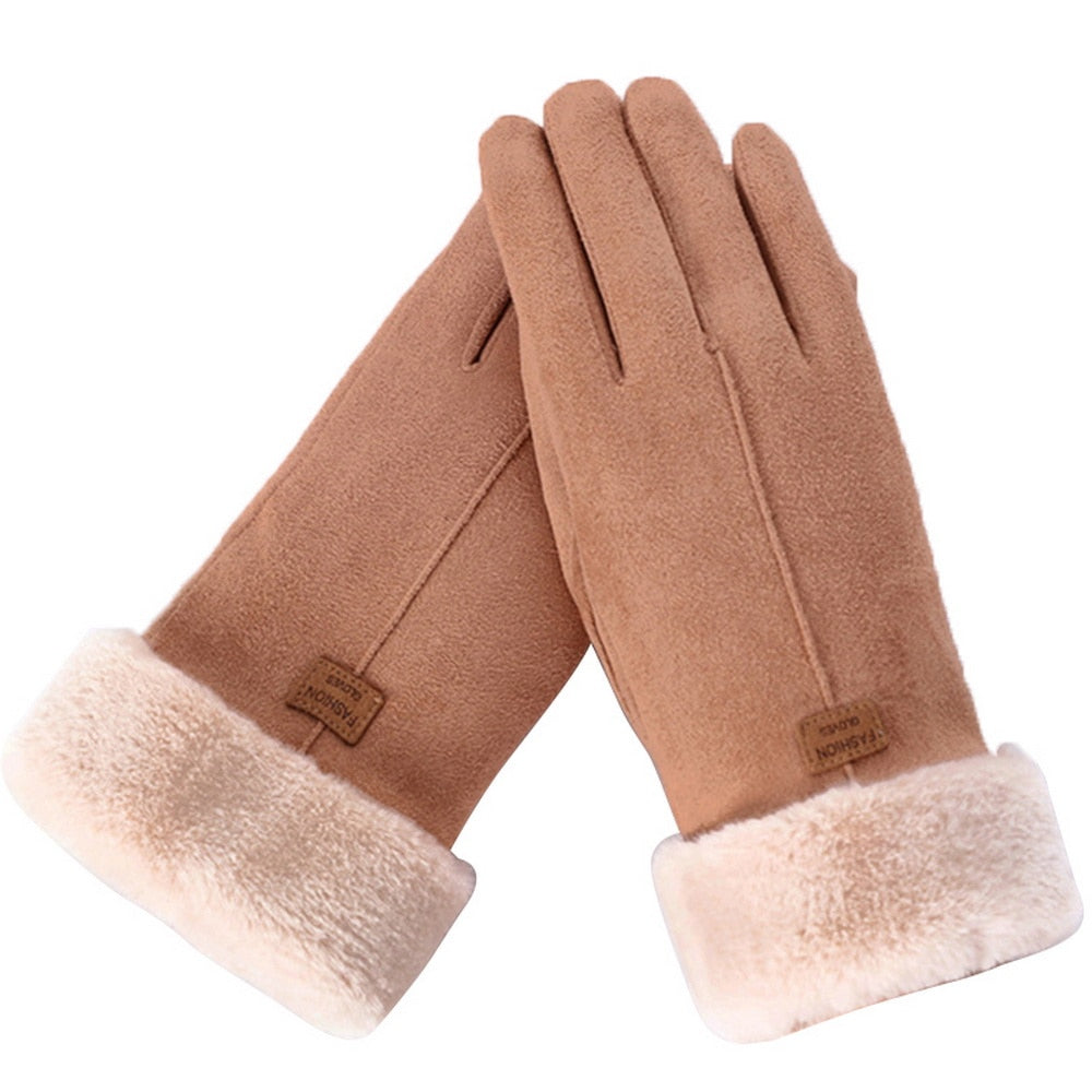Gants tactiles femme à doublure douce effet polaire