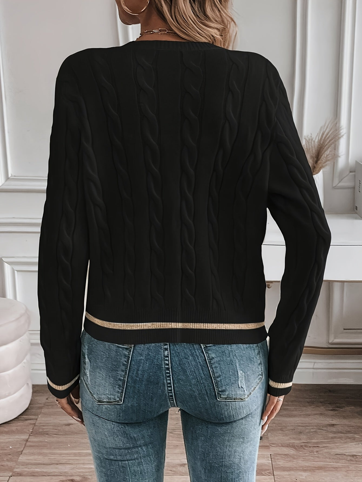 Gilet torsadé femme en maille à coupe confortable