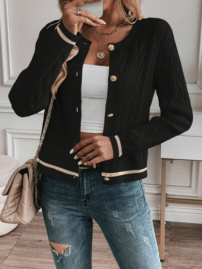 Gilet torsadé femme en maille à coupe confortable