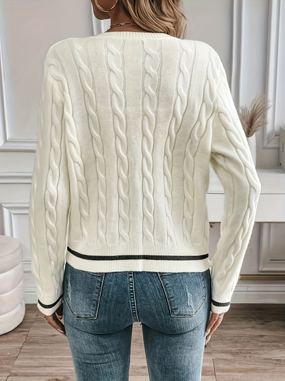 Gilet torsadé femme en maille à coupe confortable