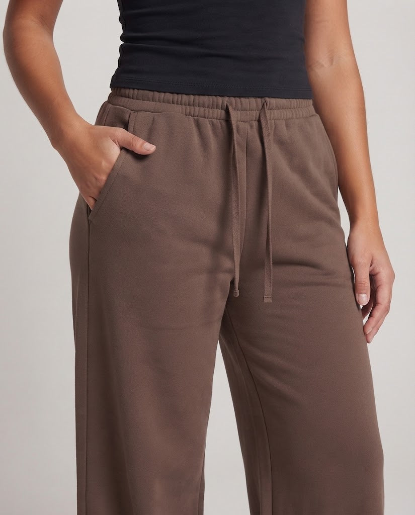 Jogging femme large taille haute à cordon de serrage
