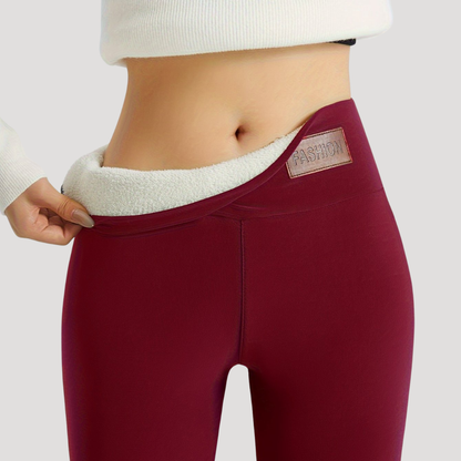 Legging femme taille haute pour les journées fraîches – Bordeaux