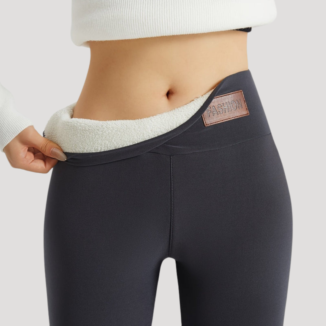 Legging femme taille haute pour les journées fraîches – Gris foncé