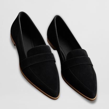 Mocassins femme chic à bout pointu, semelle rembourrée – Noir
