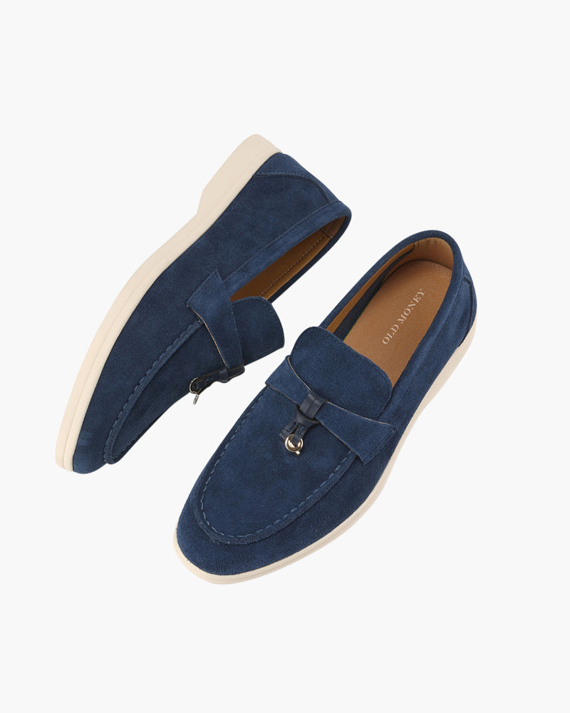 Mocassins femme effet daim à surpiqûres délicates