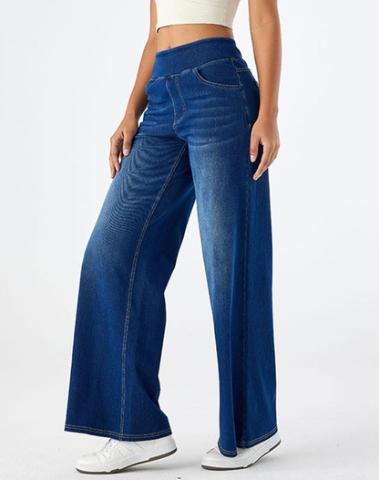 Pantalon taille haute femme élastique et confortable