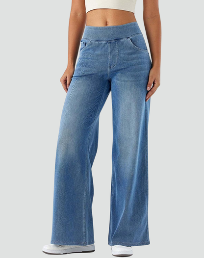 Pantalon taille haute femme élastique et confortable
