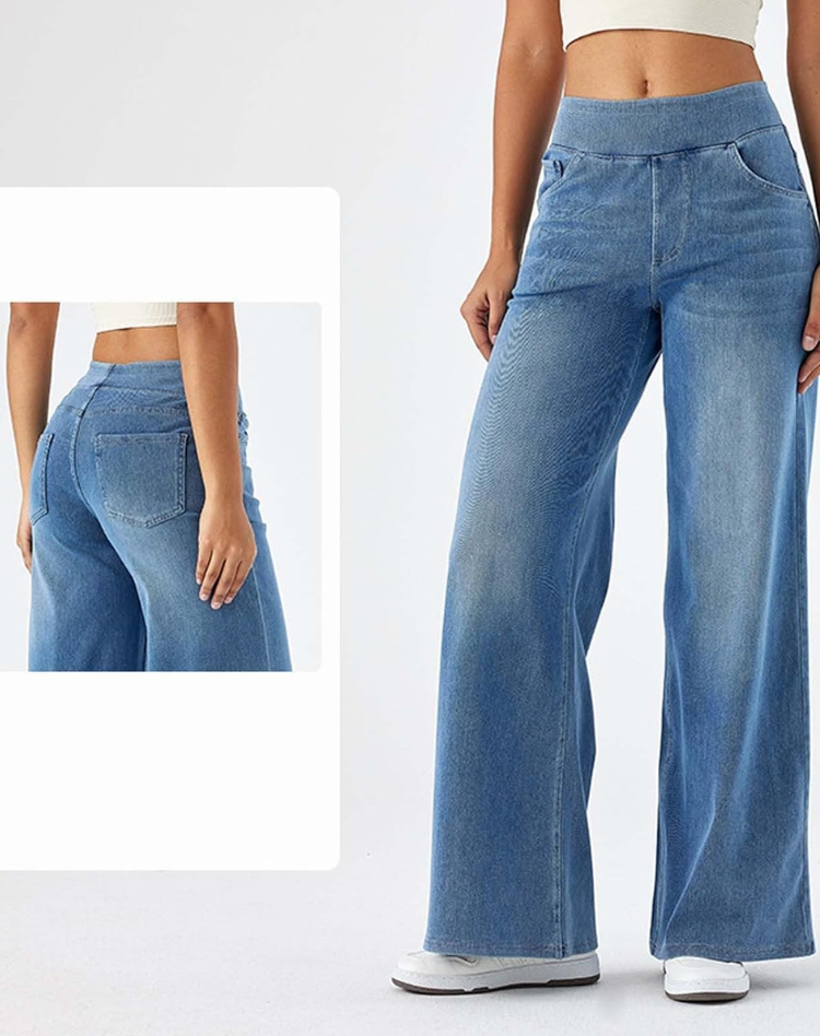 Pantalon taille haute femme élastique et confortable