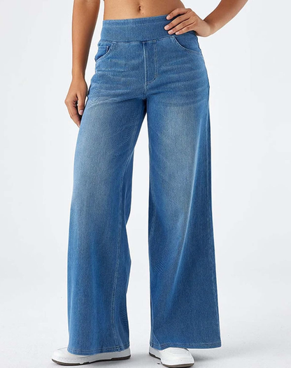 Pantalon taille haute femme élastique et confortable
