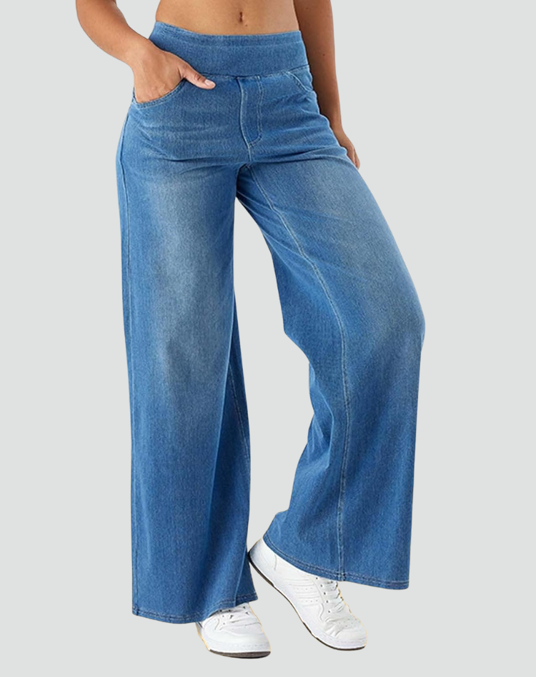 Pantalon taille haute femme élastique et confortable