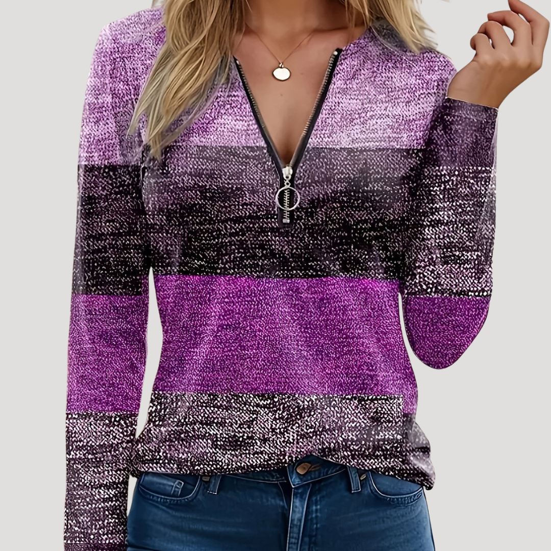 Pull camionneur femme à coupe ample et détails contrastants – Violet