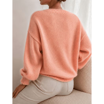 Pull femme ample à coupe relax en maille douce