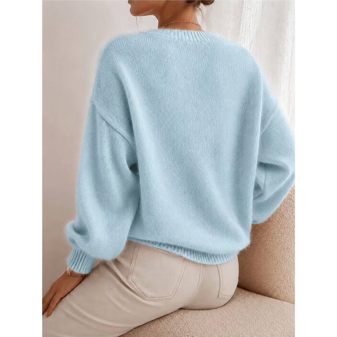 Pull femme ample à coupe relax en maille douce