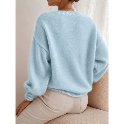 Pull femme ample à coupe relax en maille douce