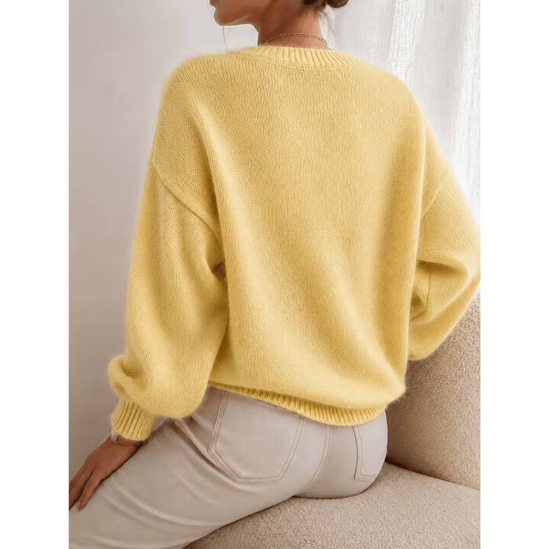 Pull femme ample à coupe relax en maille douce