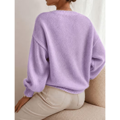 Pull femme ample à coupe relax en maille douce
