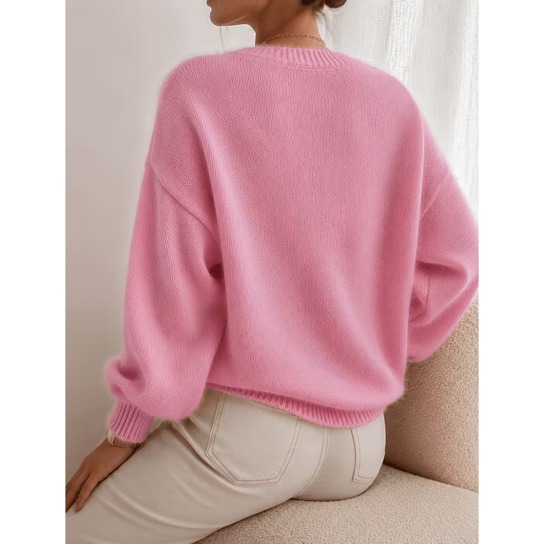 Pull femme ample à coupe relax en maille douce