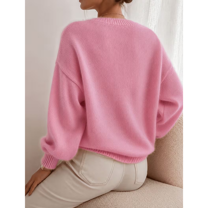 Pull femme ample à coupe relax en maille douce