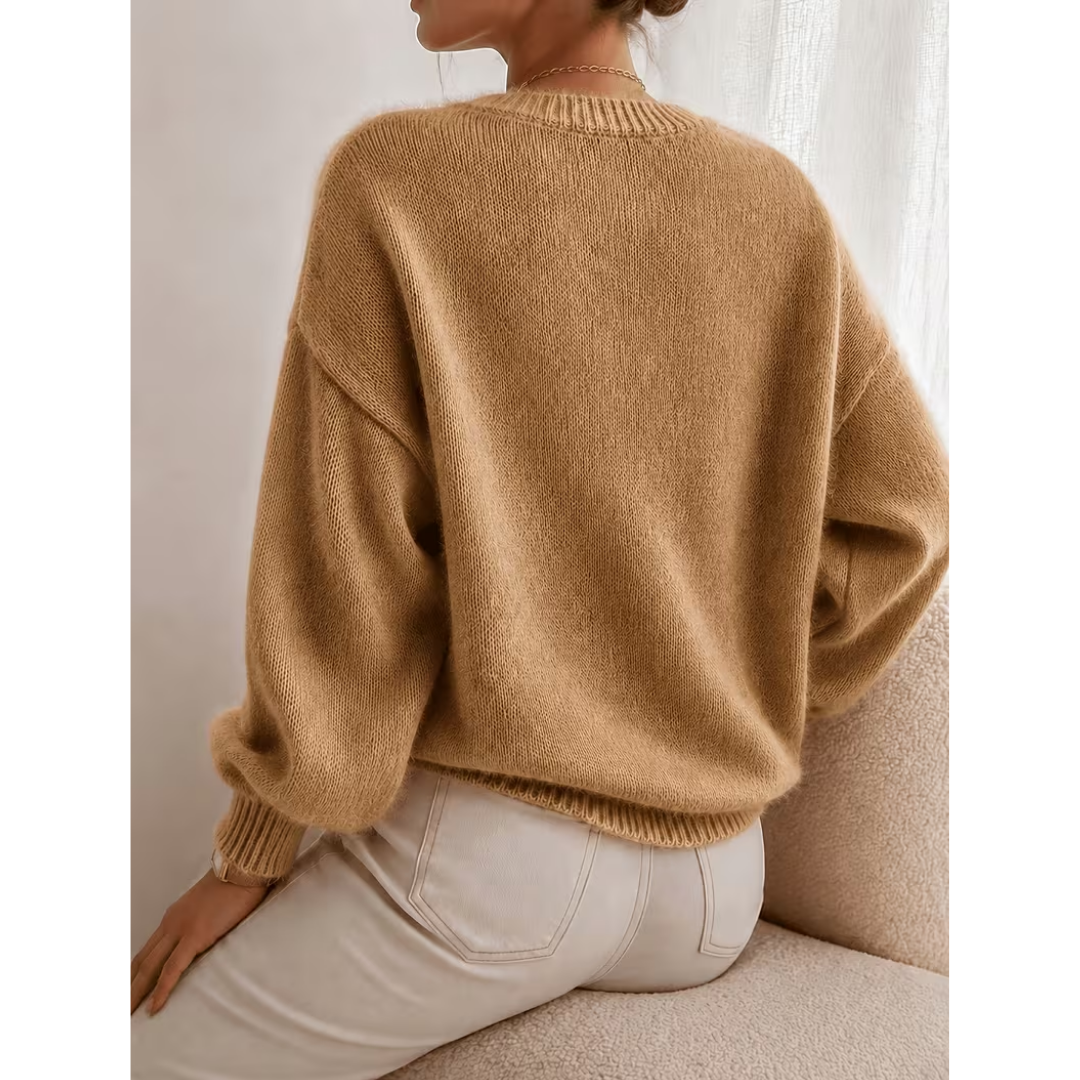 Pull femme ample à coupe relax en maille douce