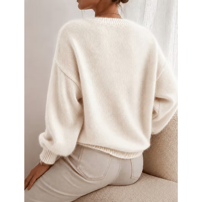 Pull femme ample à coupe relax en maille douce