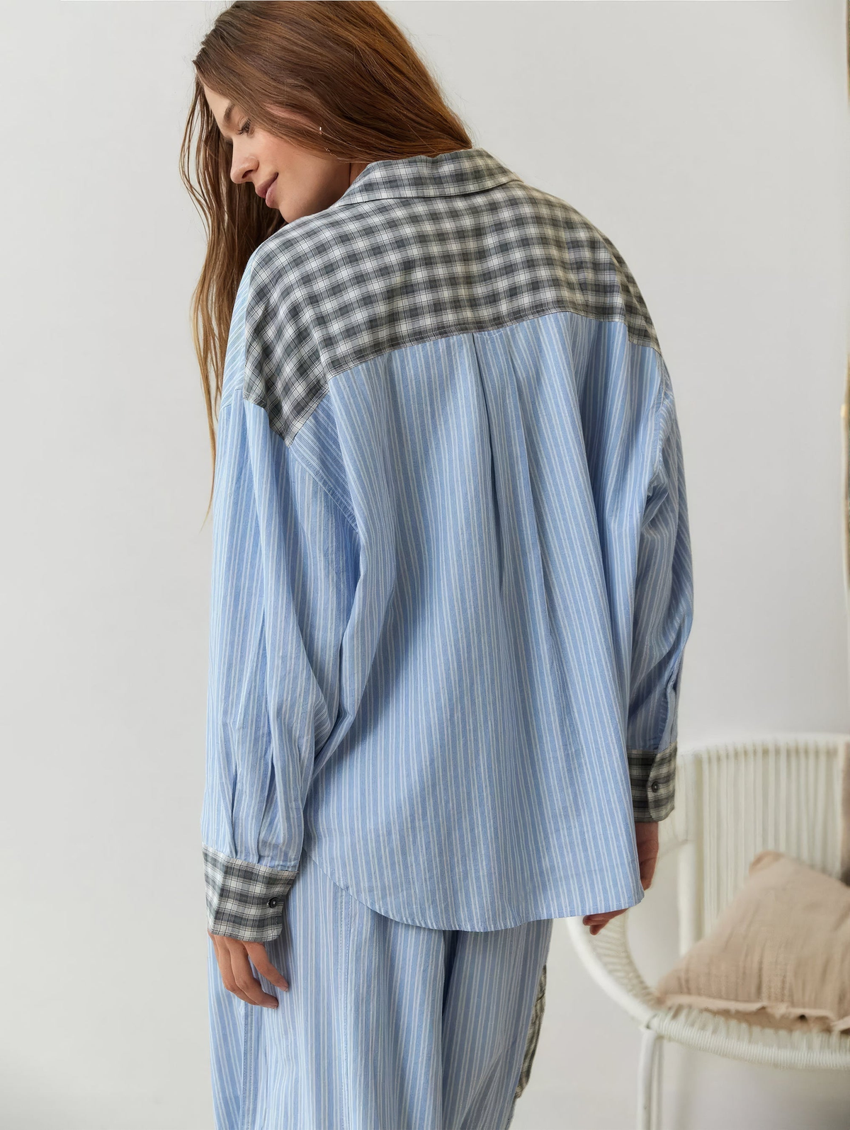 Pyjama femme douillet à haut ample et pantalon assorti