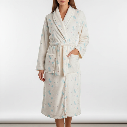 Robe de chambre femme à imprimé fleuri et coupe confortable