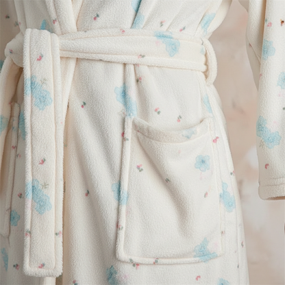 Robe de chambre femme à imprimé fleuri et coupe confortable