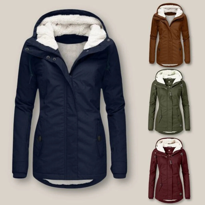 Veste sherpa femme matelassée à capuche et zip