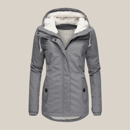 Veste sherpa femme matelassée à capuche et zip