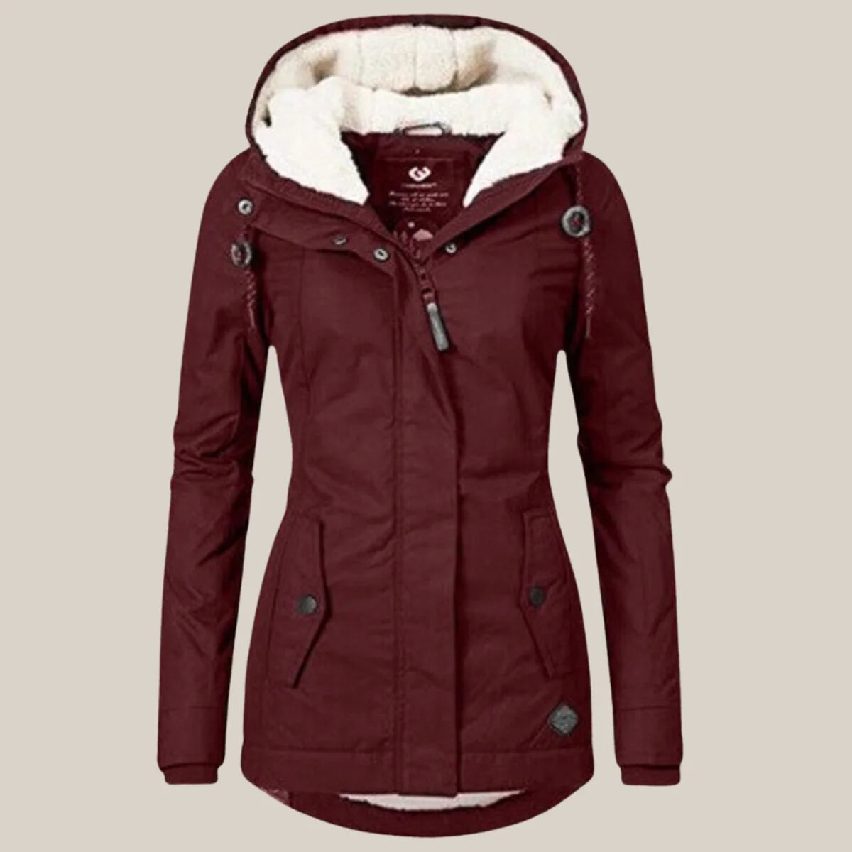 Veste sherpa femme matelassée à capuche et zip