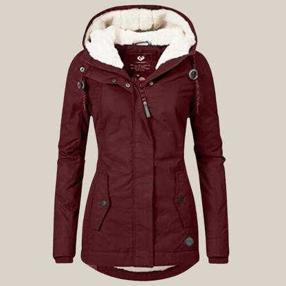 Veste sherpa femme matelassée à capuche et zip